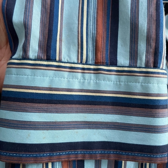 HUGO BOSS Button Down Long Sleeve Multi Colored Stripes Men’s Cotton Dress Shirt - Picture 8 of 9